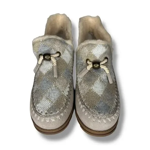 Muk Luks Size 11 Ziggy Wilshire Bootie House Shoe Beige Wool Blend Memory Foam - Picture 2 of 8